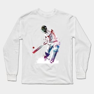 Cricket sport art #cricket Long Sleeve T-Shirt